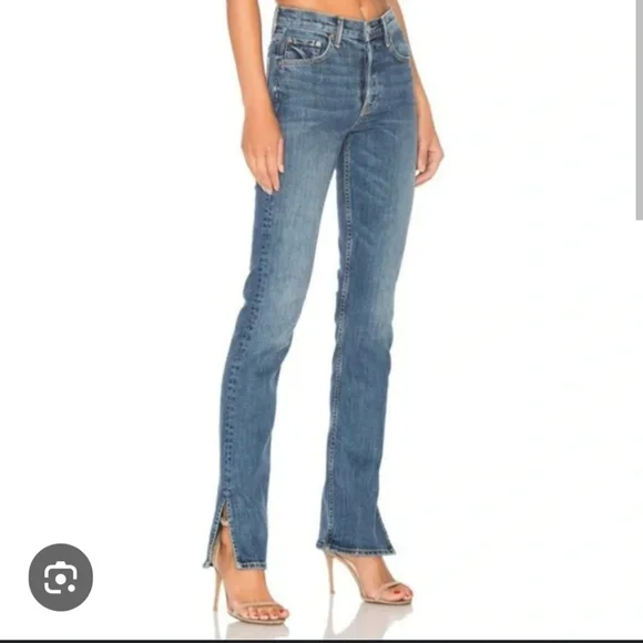 GRLFRND Natalia Jeans High Rise Split Hem Size 30 - Picture 1 of 9